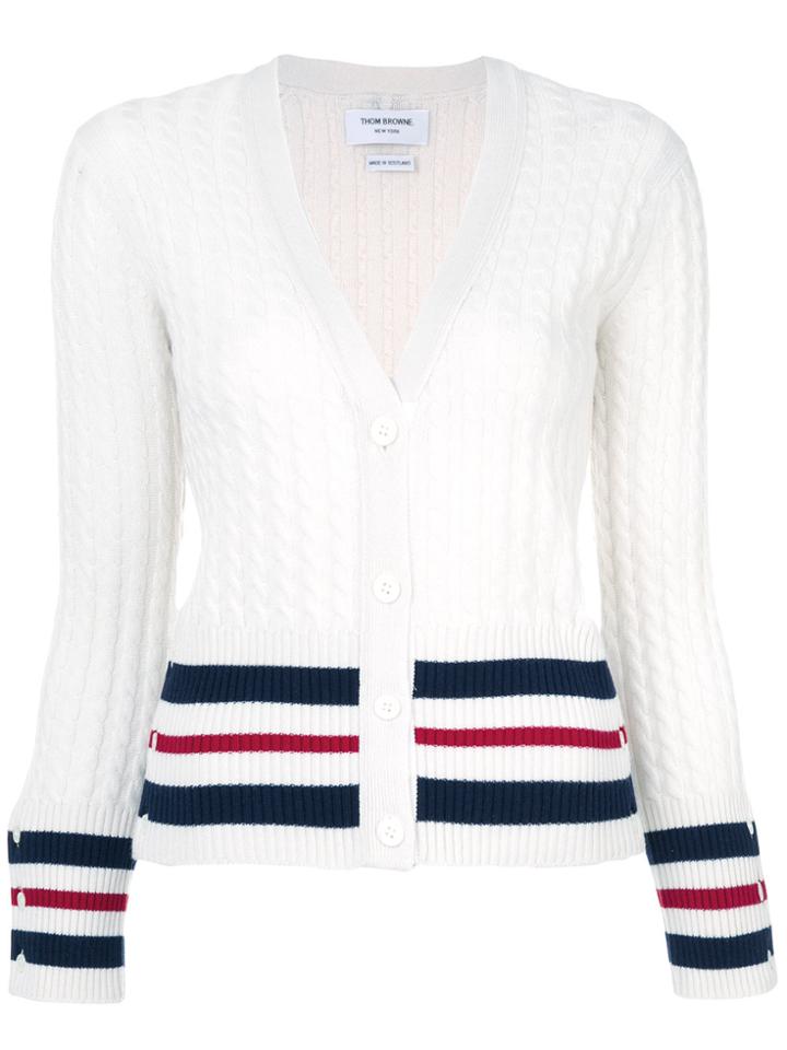 Thom Browne Cable Knit Cardigan - White