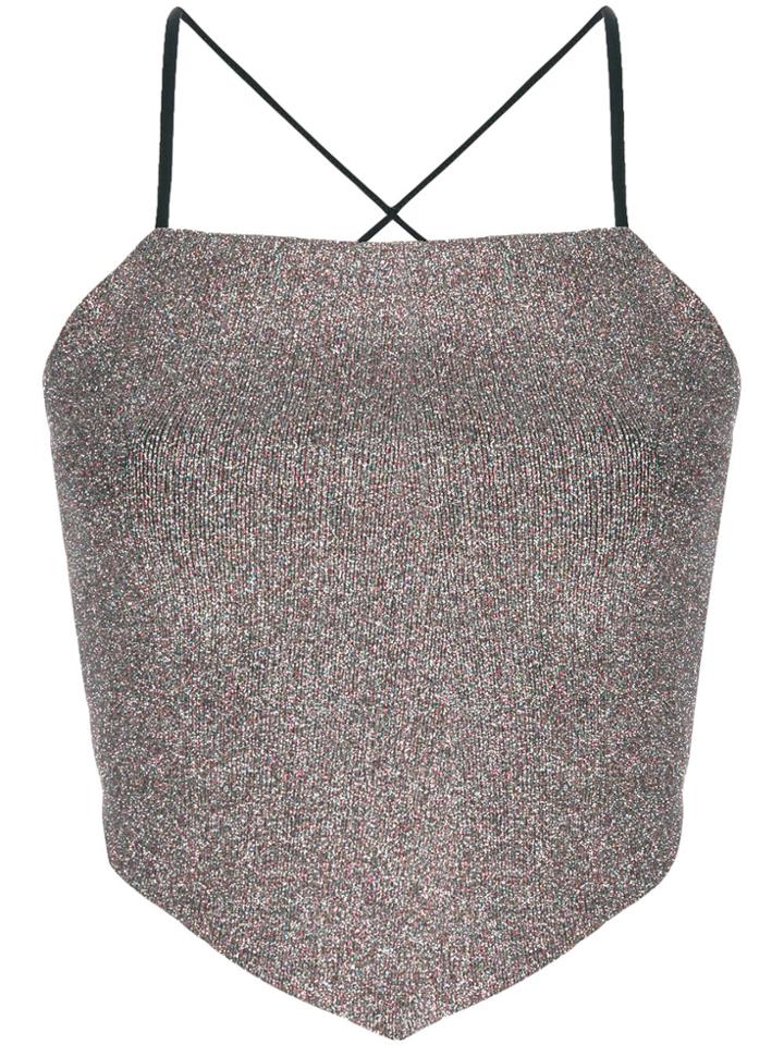 Almaz Glitter Fitted Top - Metallic