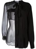 Maison Margiela Sheer Bow Detail Shirt - Black