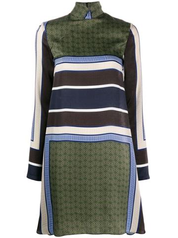 House Of Holland Colour-block Flared Dress - Green