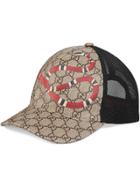Gucci Kingsnake Print Gg Supreme Baseball Hat - Nude & Neutrals