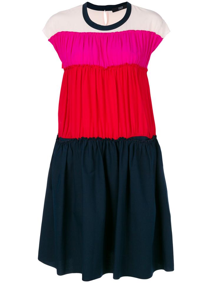 Steffen Schraut Pleated Colourblock Dress - Multicolour