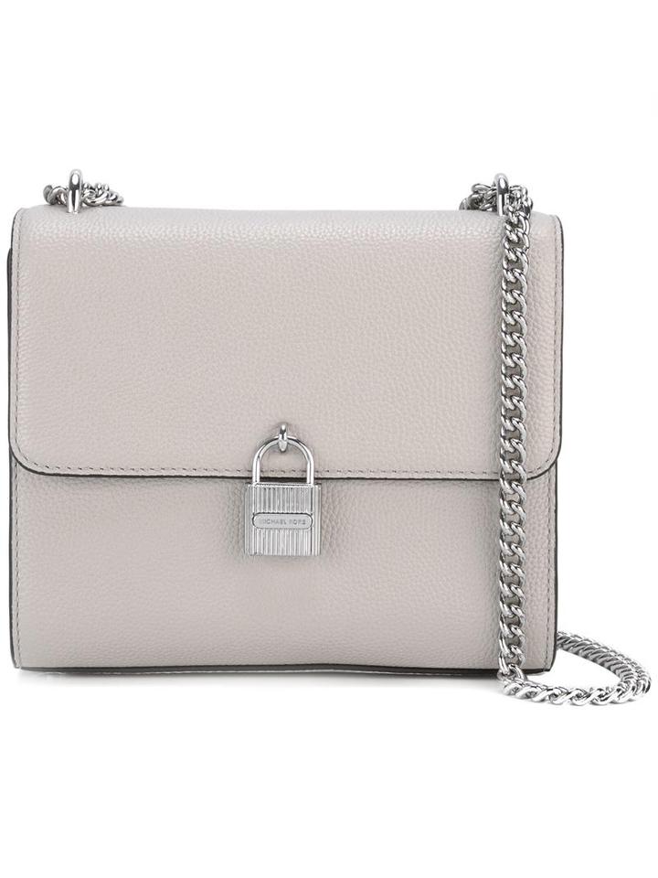 Michael Michael Kors Padlock Shoulder Bag, Women's, Grey, Leather