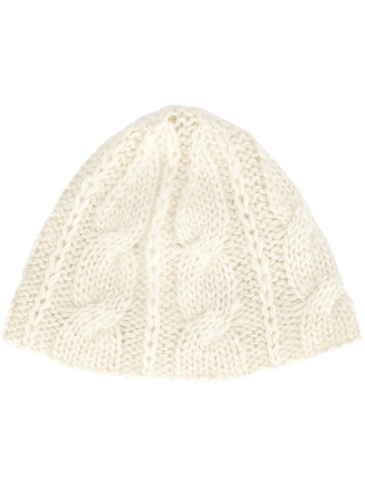 Ryan Roche Chain Knit Hat - Nude & Neutrals