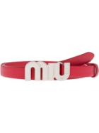 Miu Miu Logo Buckle Belt - Red