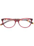 Pierre Cardin Eyewear Rounded Rectangular Glasses - Red