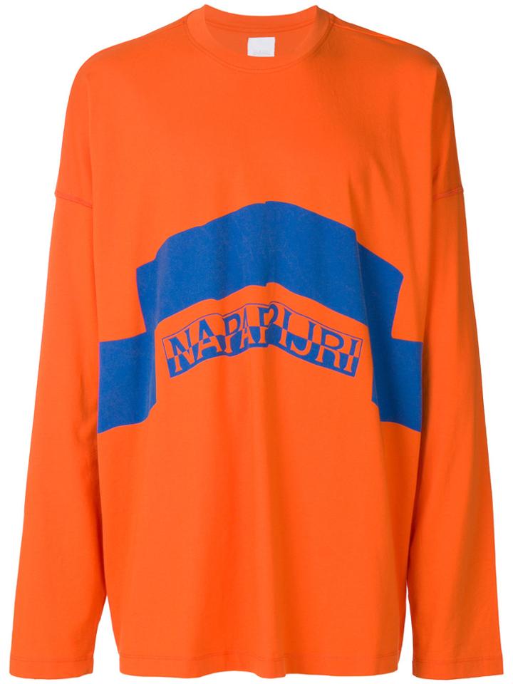 Napa By Martine Rose Logo Print Long Sleeved T-shirt - Yellow & Orange