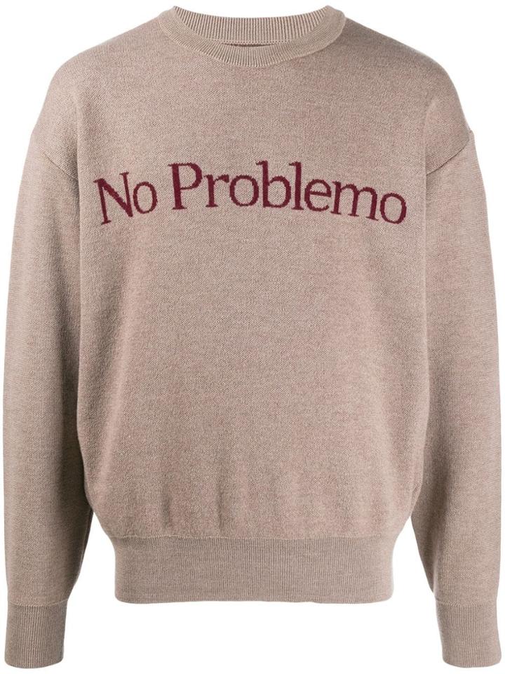 Aries No Problem Crew-neck Jumper - Neutrals