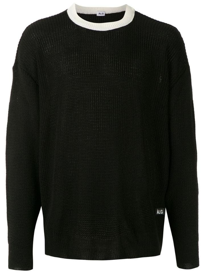 Àlg Contrast Neckline Jumper - Black