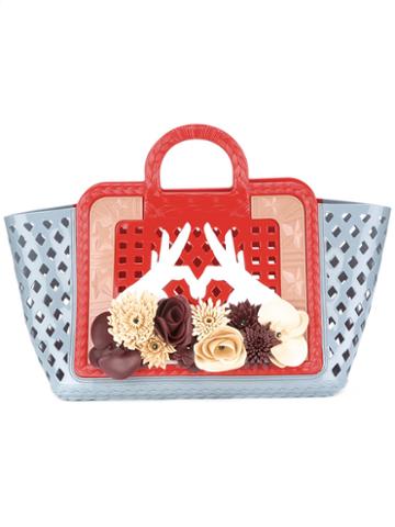 Kartell Paula Cademartori Floral Motif Tote Bag, Women's, Blue, Pvc