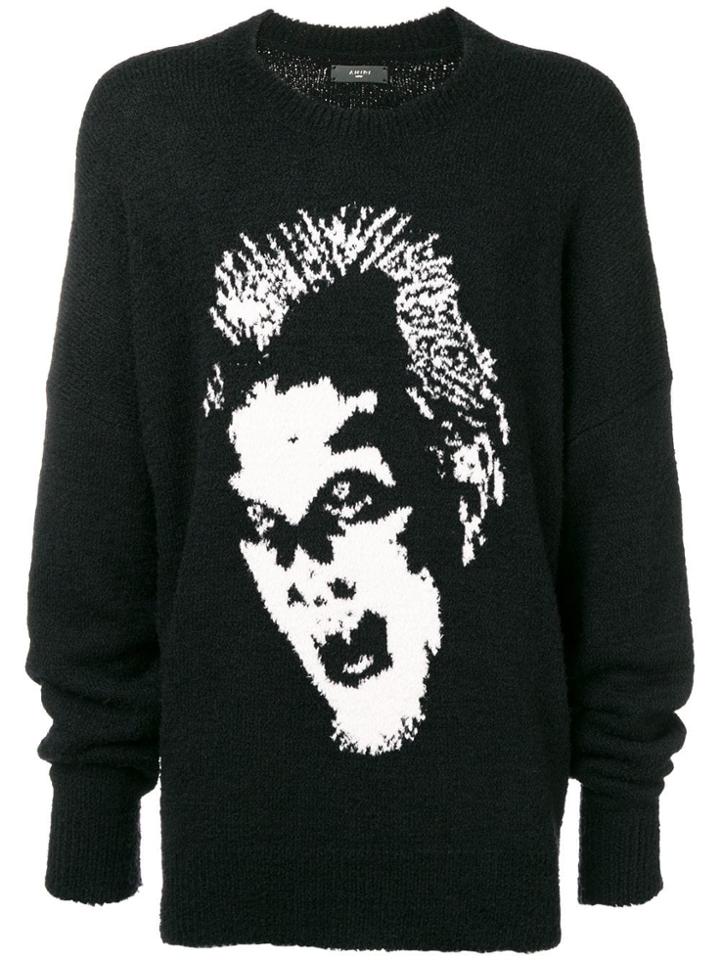 Amiri Oversized 'lost Boys' Face Sweater - Black