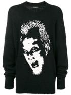 Amiri Oversized 'lost Boys' Face Sweater - Black