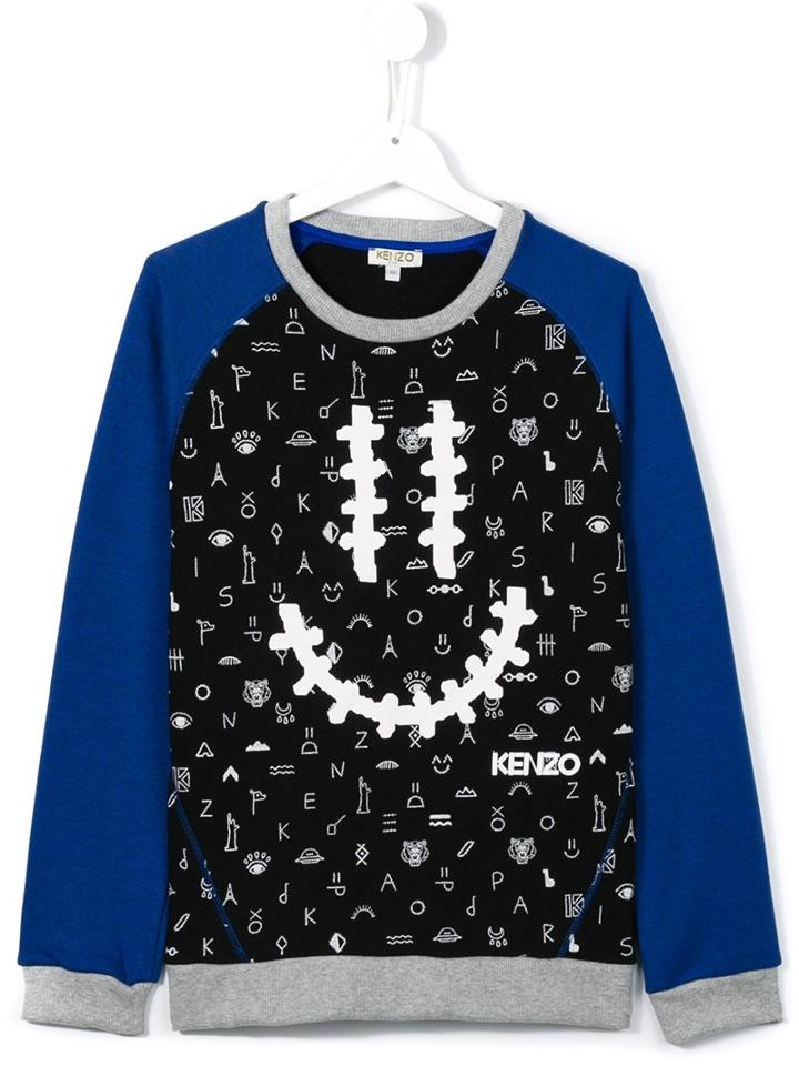 Kenzo Kids 'symbols' Smiley Face Sweatshirt