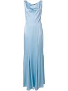 Moschino Cowl Neck Evening Gown - Blue