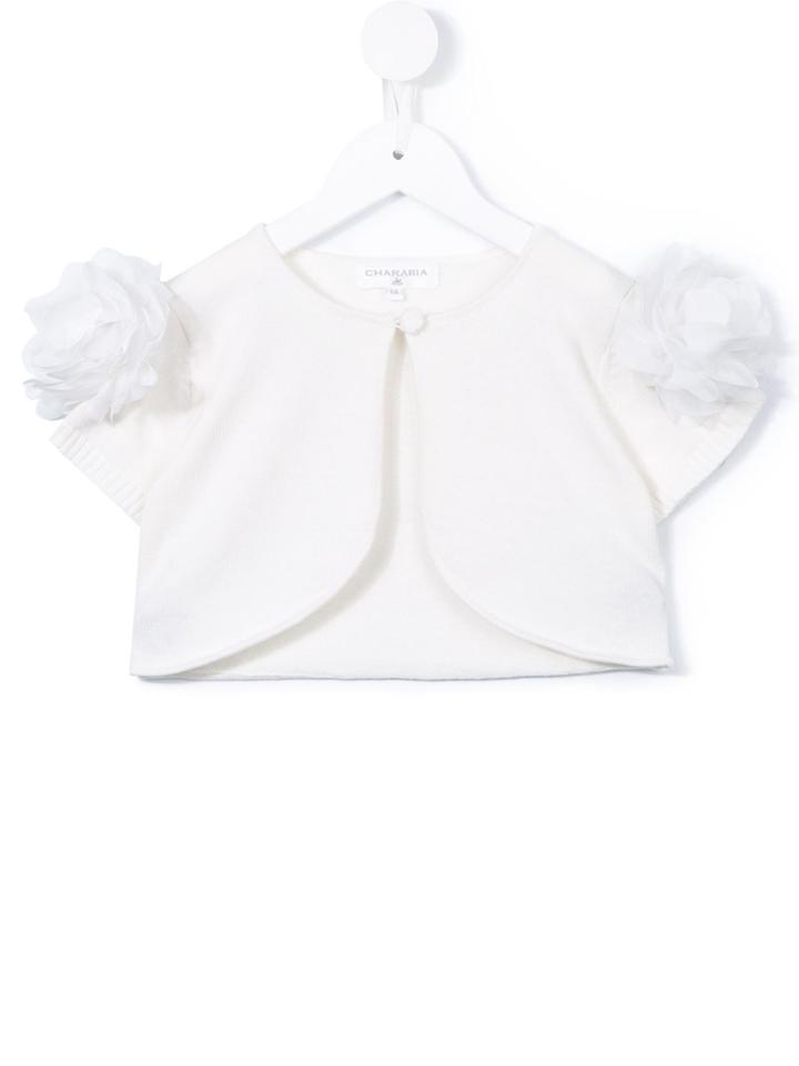 Charabia - Tulle Detailed Cardigan - Kids - Cotton/metal (other) - 10 Yrs, White
