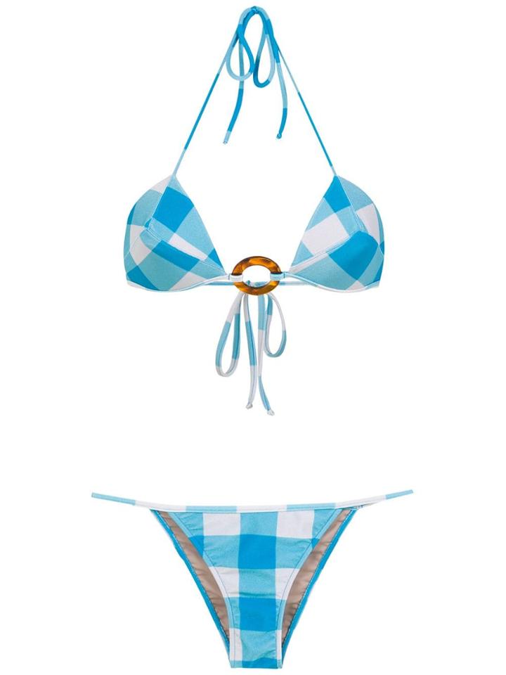 Adriana Degreas Checked Bikini Set - Blue