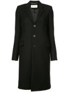 Saint Laurent Single-breasted Fitted Coat - Black