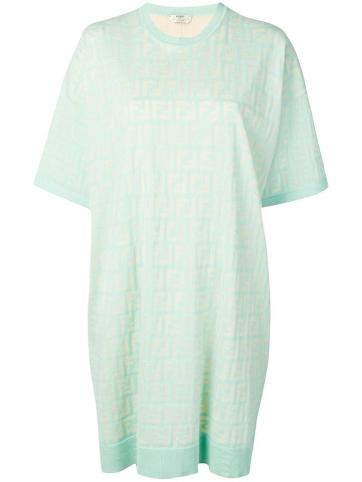 Fendi Blue Logo Dress - Green