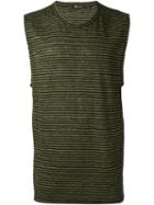 T By Alexander Wang Striped Tank Top, Men's, Size: Small, Black, Linen/flax