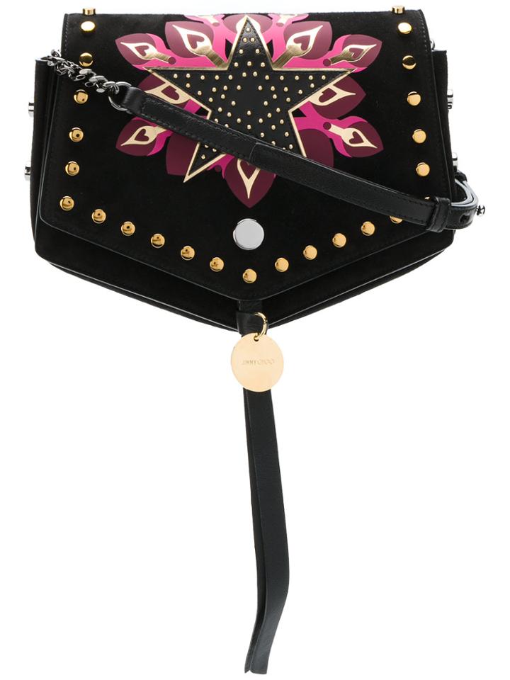 Jimmy Choo Star Printed 'arrow' Bag - Black