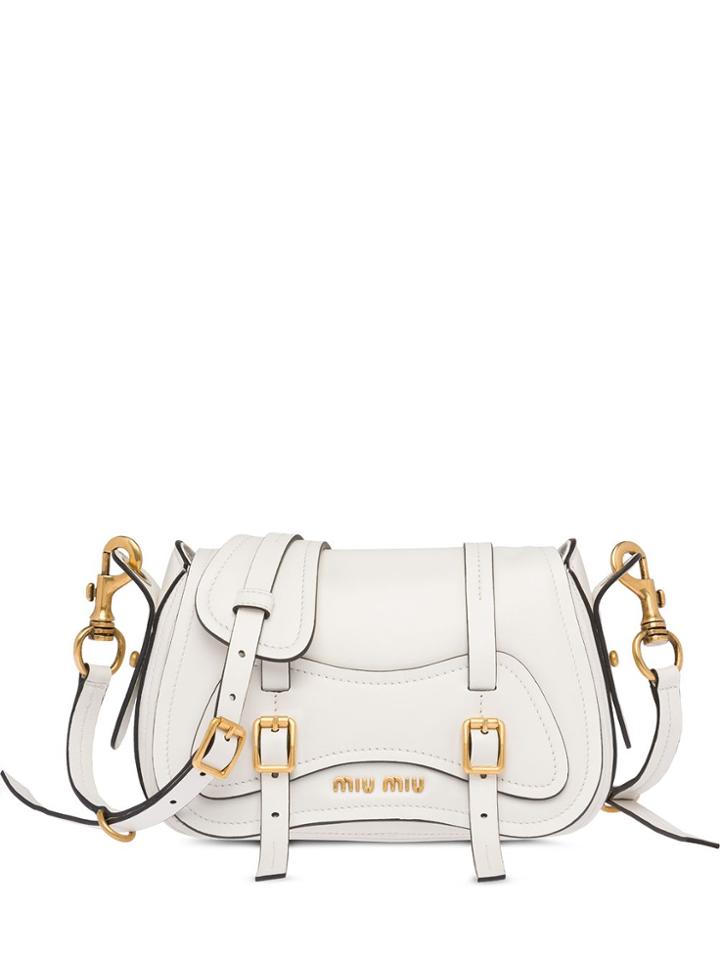 Miu Miu Grace Lux Bandoleer Bag - White