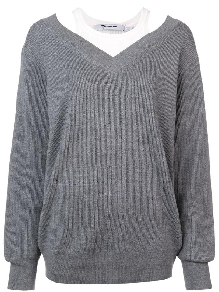T By Alexander Wang Bi-layer Sweater - Grey