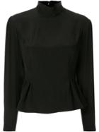 Giambattista Valli Long-sleeve Peplum Blouse - Black