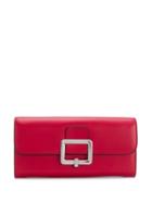 Bally Buckle Foldover Wallet - Red