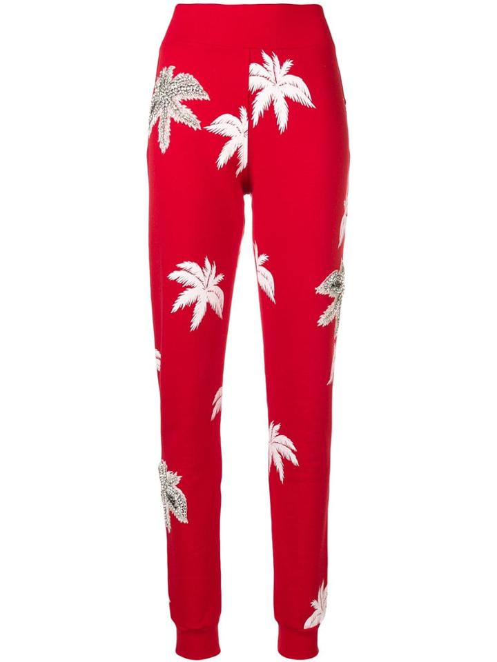 Philipp Plein Printed Slim Trousers - Red