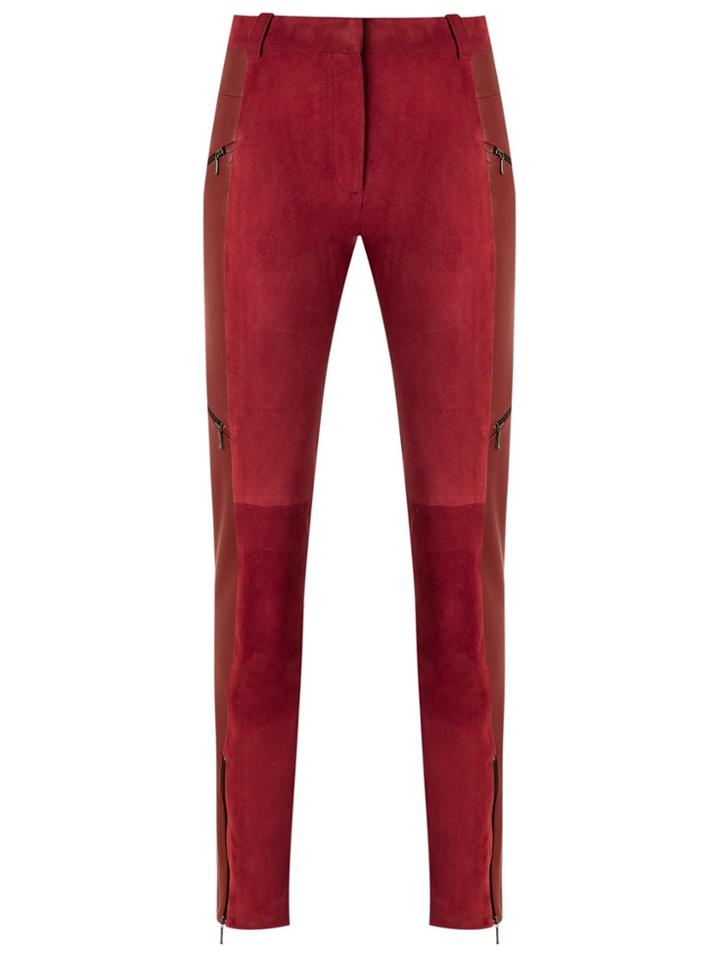 Reinaldo Lourenço Leather Skinny Trousers - Red