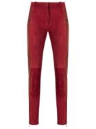 Reinaldo Lourenço Leather Skinny Trousers - Red