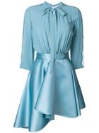 Elisabetta Franchi Bow Symmetric Mini Dress - Blue
