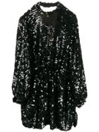 Msgm Sequins Short Dress - Black