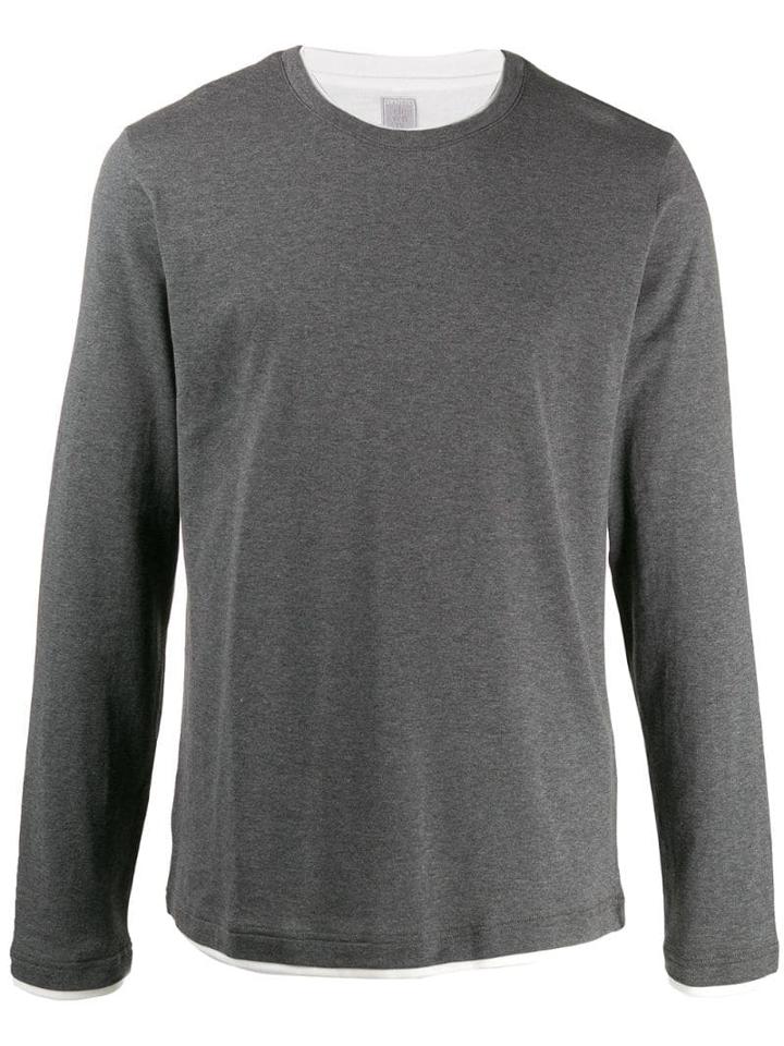 Eleventy Long-sleeve Fitted Top - Grey
