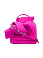 No21 Fold Over Tote Bag, Women's, Pink/purple, Satin Ribbon