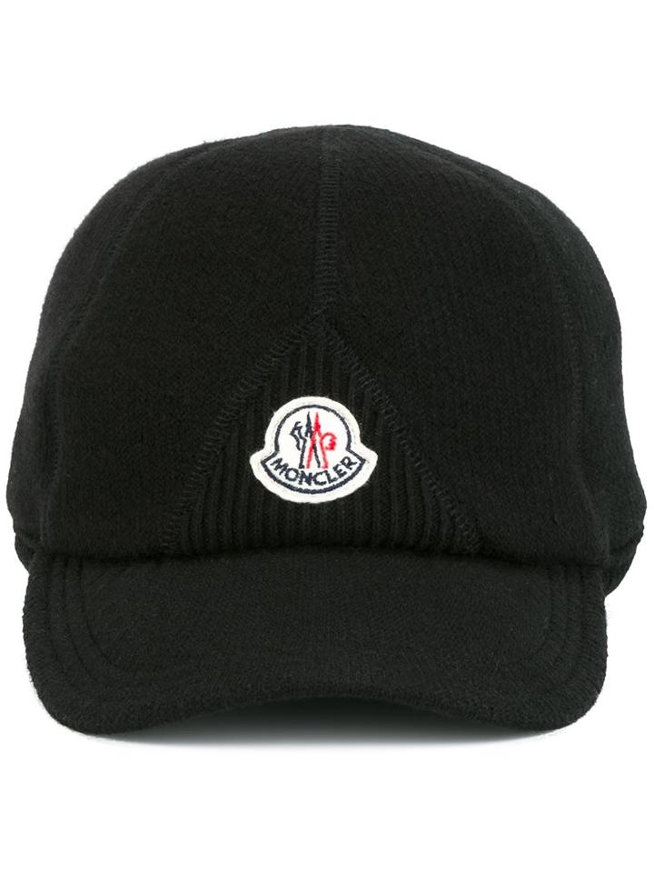 Moncler Knitted Cap, Men's, Black, Cotton/wool