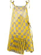 Off-white Checked Asymmetric Dress - Yellow