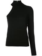 Michael Kors Single Sleeve Knitted Blouse - Black