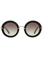 Miu Miu Eyewear Noir Crystal-embellished Sunglasses - Black