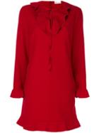 Red Valentino - Frill Collar Dress - Women - Polyester/spandex/elastane/viscose - 38, Polyester/spandex/elastane/viscose
