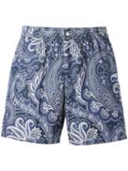 Brioni Swimming Shorts, Men's, Size: Xl, Blue, Cotton/polyamide