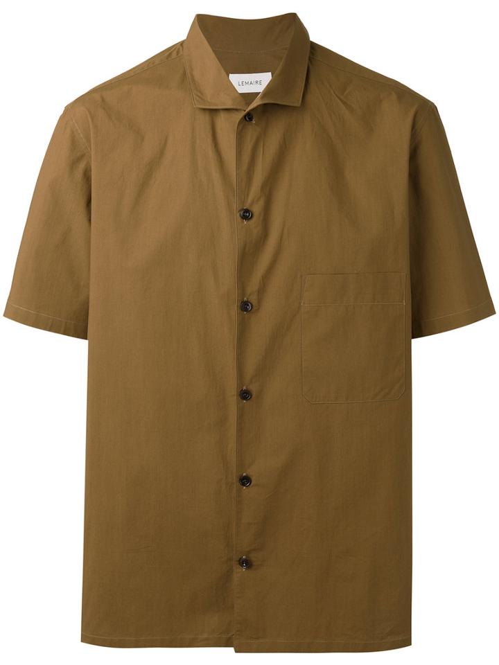Lemaire - Spread Collar Shirt - Men - Cotton - 46, Brown, Cotton