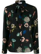 Red Valentino Floral-print Blouse - Black