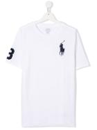 Ralph Lauren Kids Teen Embroidered Pony T-shirt - White