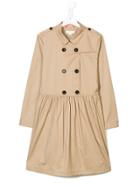 Burberry Kids Double Breasted Trench Dress - Nude & Neutrals