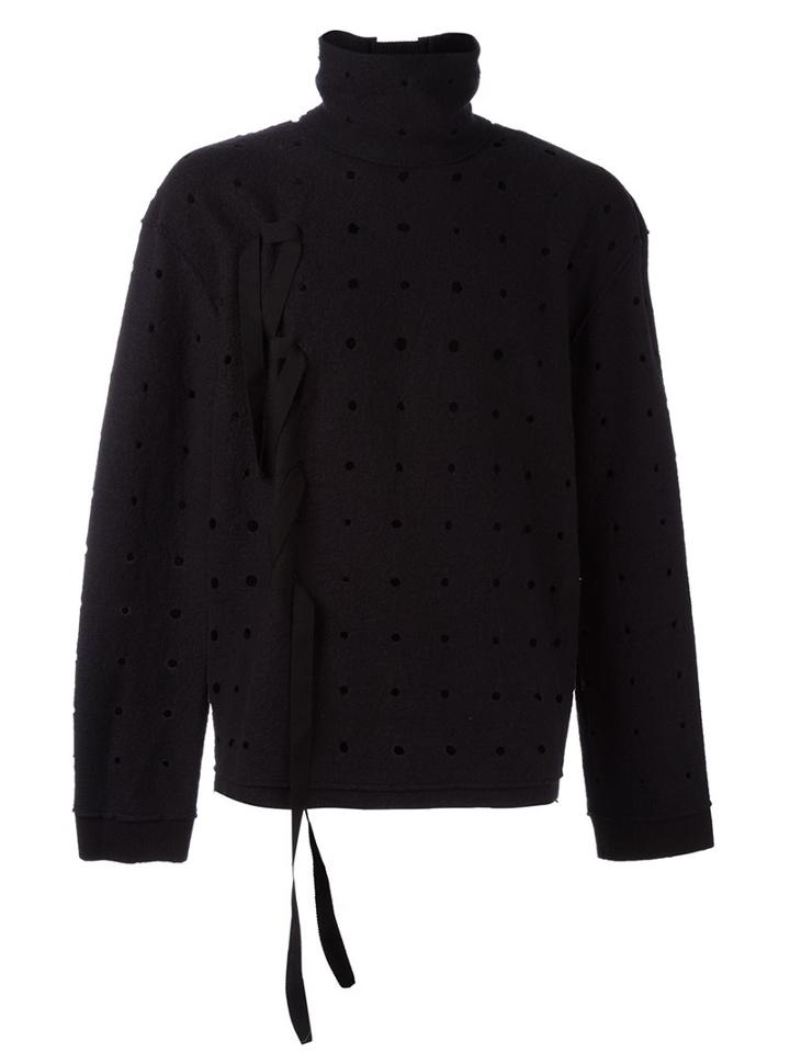Damir Doma Perforated Sweatshirt, Men's, Size: Small, Black, Cotton