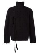 Damir Doma Perforated Sweatshirt, Men's, Size: Small, Black, Cotton
