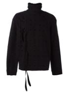 Damir Doma Perforated Sweatshirt, Men's, Size: Small, Black, Cotton