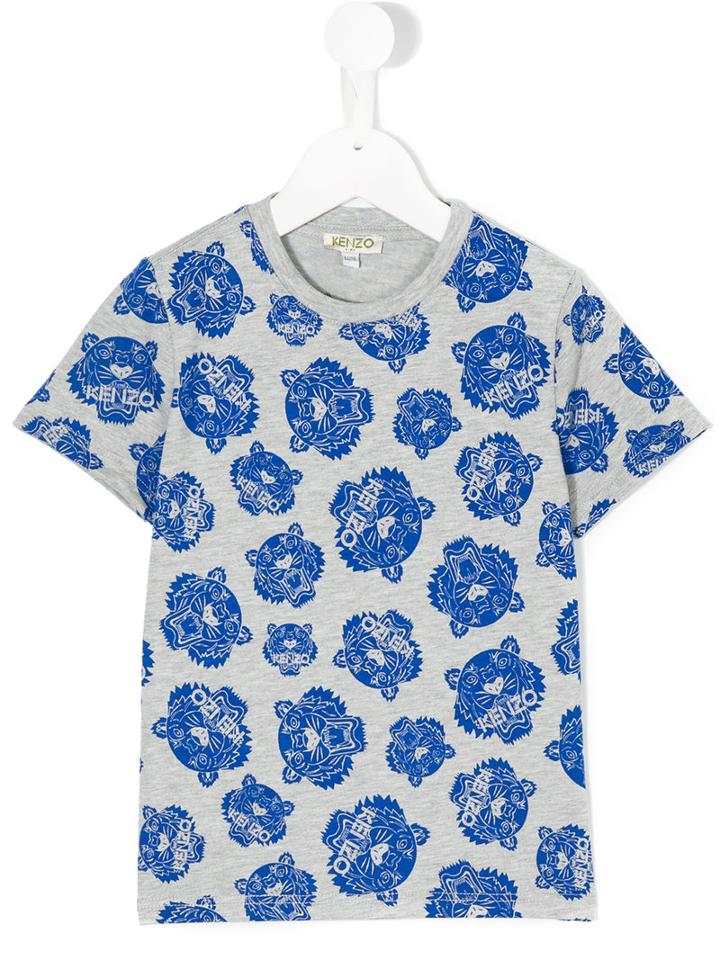 Kenzo Kids - Tiger Patterned T-shirt - Kids - Cotton/polyester - 8 Yrs, Grey