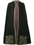 Etro - Embroidered Hooded Cape - Women - Silk/cotton/polyester/wool - 40, Black, Silk/cotton/polyester/wool